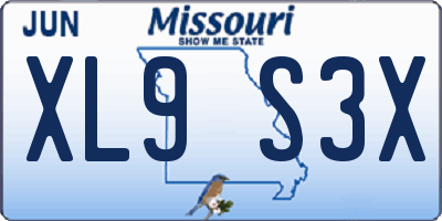 MO license plate XL9S3X
