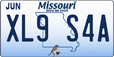 MO license plate XL9S4A