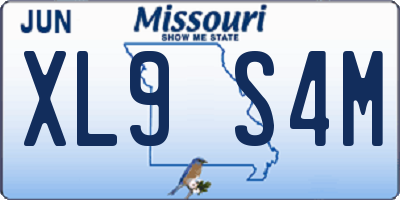 MO license plate XL9S4M