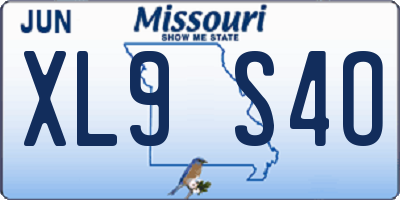 MO license plate XL9S4O
