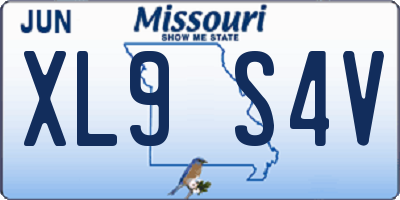 MO license plate XL9S4V