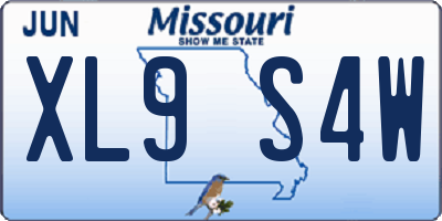 MO license plate XL9S4W