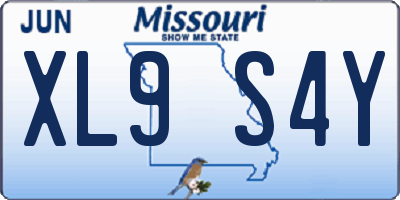 MO license plate XL9S4Y