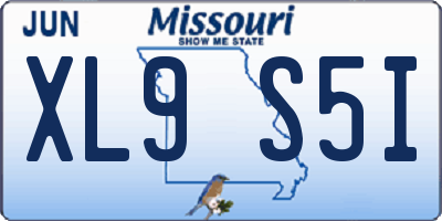 MO license plate XL9S5I