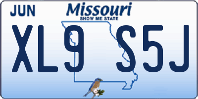 MO license plate XL9S5J