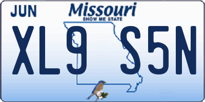 MO license plate XL9S5N