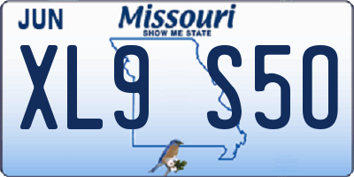 MO license plate XL9S5O