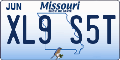 MO license plate XL9S5T