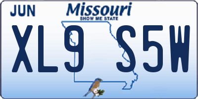 MO license plate XL9S5W