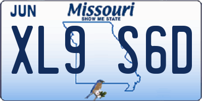 MO license plate XL9S6D