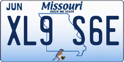 MO license plate XL9S6E