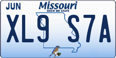 MO license plate XL9S7A
