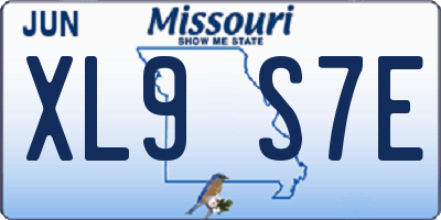 MO license plate XL9S7E