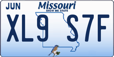 MO license plate XL9S7F