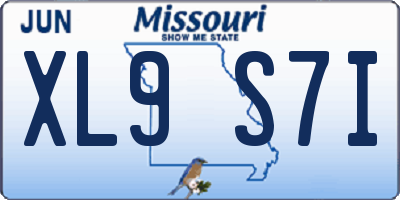 MO license plate XL9S7I