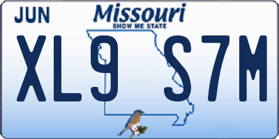 MO license plate XL9S7M