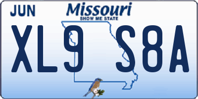 MO license plate XL9S8A