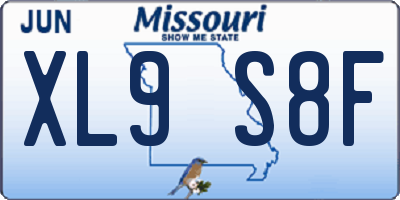 MO license plate XL9S8F
