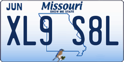 MO license plate XL9S8L