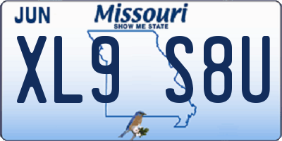 MO license plate XL9S8U
