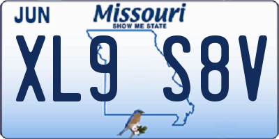 MO license plate XL9S8V