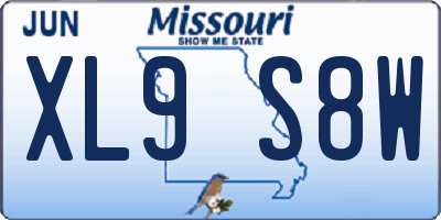 MO license plate XL9S8W