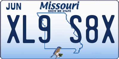 MO license plate XL9S8X