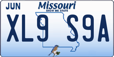 MO license plate XL9S9A