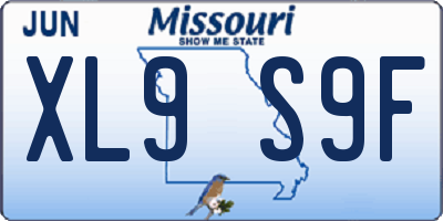 MO license plate XL9S9F