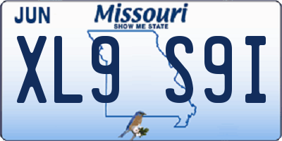 MO license plate XL9S9I
