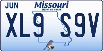 MO license plate XL9S9V