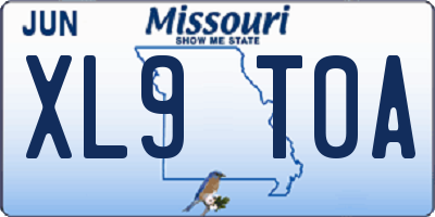 MO license plate XL9T0A