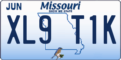 MO license plate XL9T1K