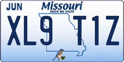 MO license plate XL9T1Z