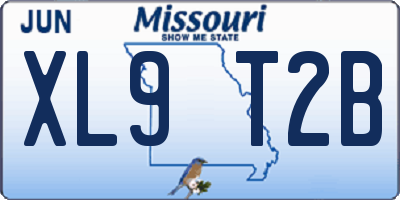 MO license plate XL9T2B