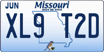 MO license plate XL9T2D