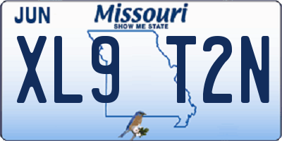 MO license plate XL9T2N