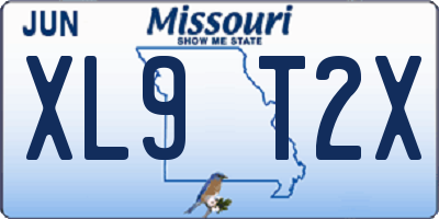 MO license plate XL9T2X