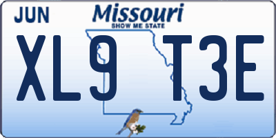 MO license plate XL9T3E