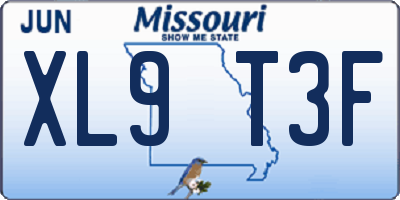 MO license plate XL9T3F