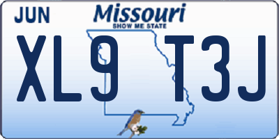 MO license plate XL9T3J