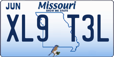 MO license plate XL9T3L