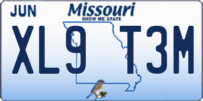 MO license plate XL9T3M