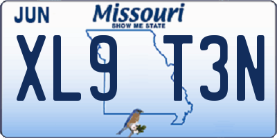 MO license plate XL9T3N