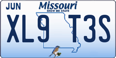 MO license plate XL9T3S