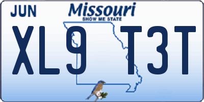 MO license plate XL9T3T