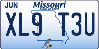 MO license plate XL9T3U