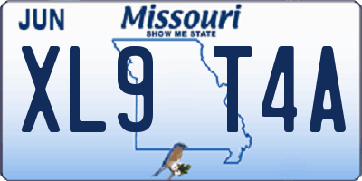 MO license plate XL9T4A
