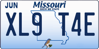MO license plate XL9T4E