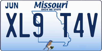 MO license plate XL9T4V